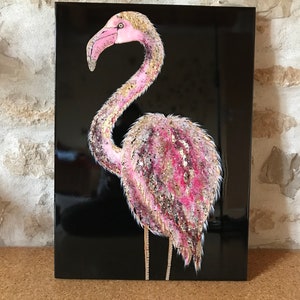 Original Flamingo Gemälde Home Dekor für Wohnzimmer Textur Kunst Abstrakt Geschenk Handgefertigte Kunst Acrylgemälde Vögel Wand 50 70 cm Bild 1