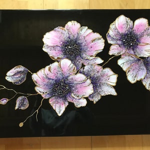 Original Orchidee Gemälde Geschenk für sie Handgefertigte Kunst Textur Kunst Abstrakt Dekor für Wohnzimmer Acrylgemälde schöne Blume 50 70 Bild 1