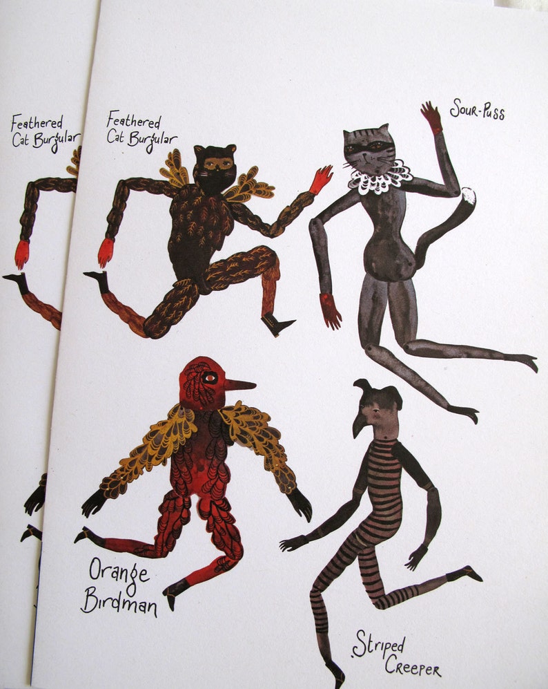 Striped Creeper Paper Doll DIY / Hinged Beasts Series image 5