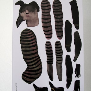 Striped Creeper Paper Doll DIY / Hinged Beasts Series image 3