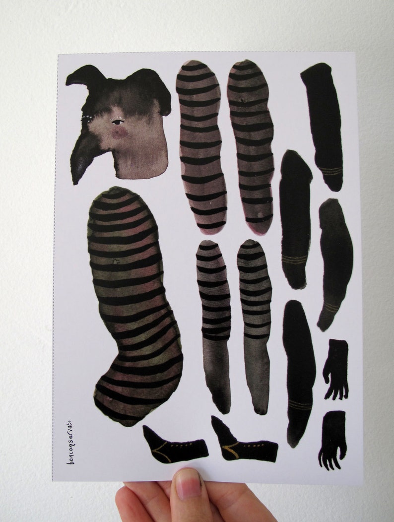 Striped Creeper Paper Doll DIY / Hinged Beasts Series image 3