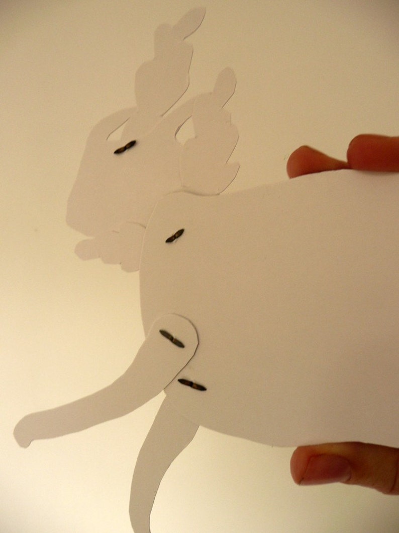 Leaping Sea Rabbit DIY Articulated Paper Doll / Hinged Beasts Series image 3