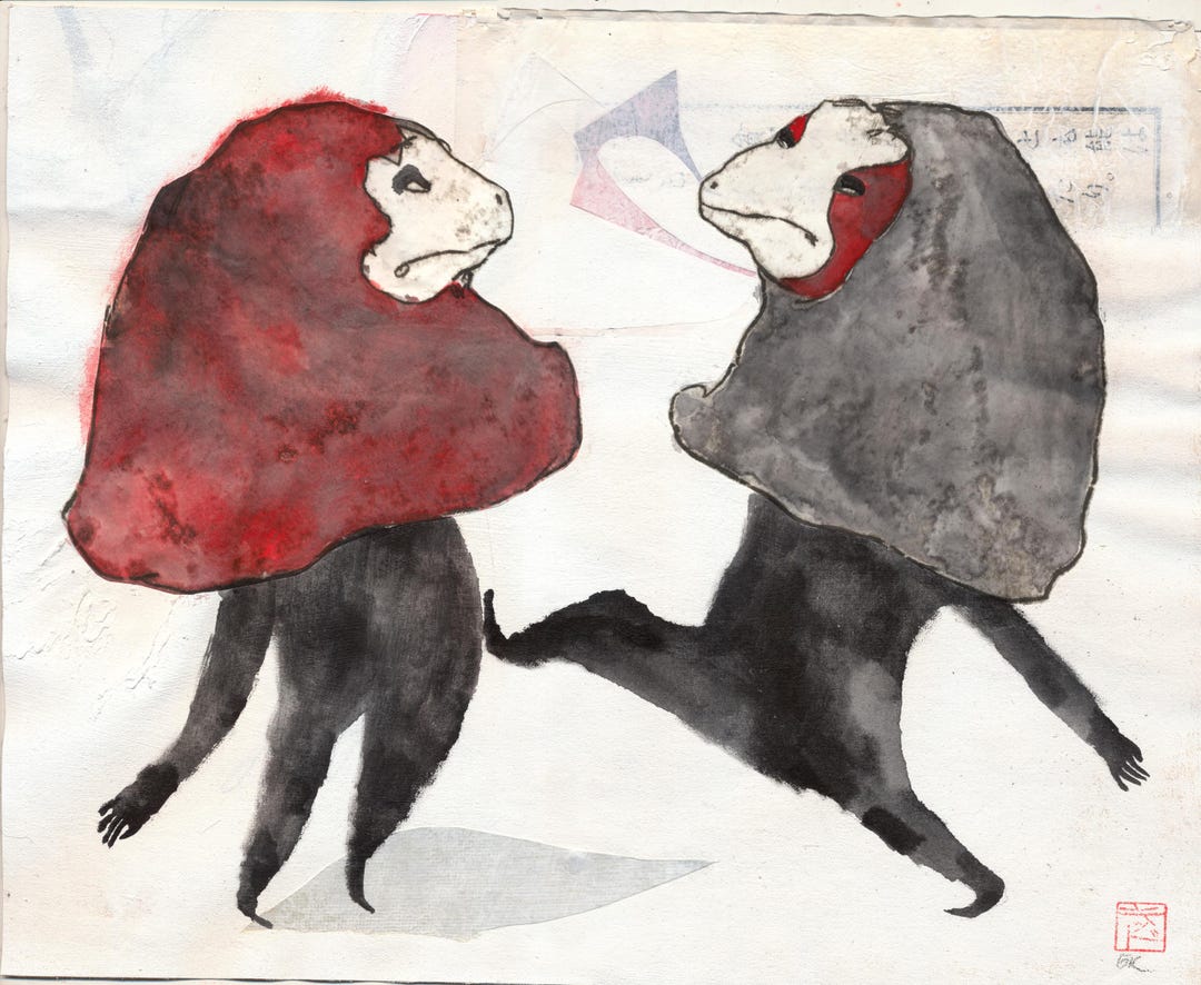 Hidden Features, Bad Behaviour / Original / Painting on Mixed Media - Etsy