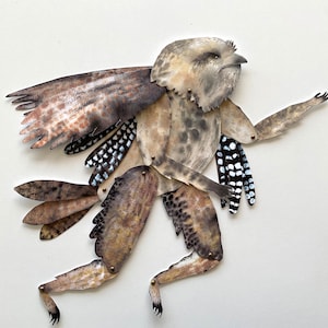 Tawny Frogmouth  Articulated Paper Doll / Hinged Beasts Series