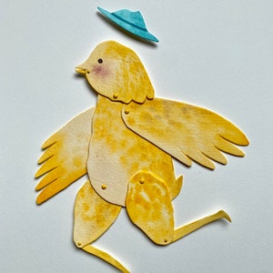 Easter Chick DIY PDF Articulated Paper Doll / Hinged Beasts Series image 4