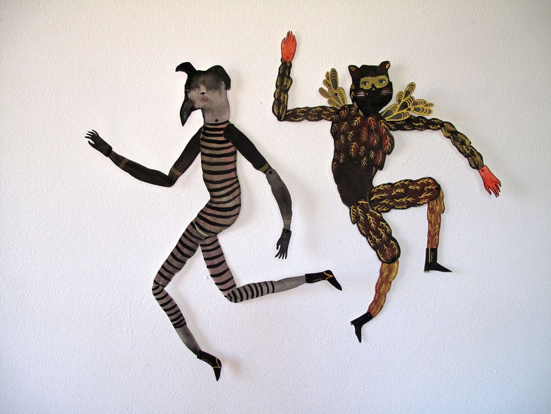 Striped Creeper Paper Doll DIY / Hinged Beasts Series image 4