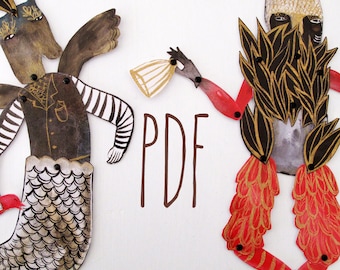 Hybrid Hinged Beasts Articulated Paper Dolls V6 PDF / Hinged Beasts Series