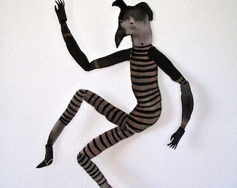Striped Creeper Paper Doll DIY / Hinged Beasts Series