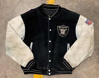 RARA giacca in pelle vintage Oakland Raiders Varsity