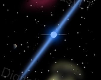 Cosmic Wall Printable Poster – Neutron Star Print, Space art, Home Decor