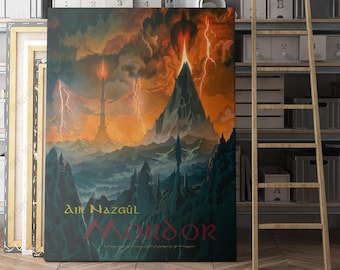 Mordor Vintage Travel Poster | Canvas Wall Art Print | Iconic Posters Prints Paintings Photos Home Decor