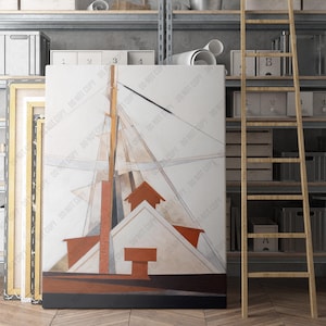 Masts (1919) by Charles Demuth | Canvas Wall Art Print | Iconic Posters Prints Paintings Photos Home Decor