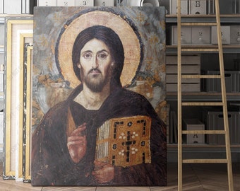 Jesus Christ Pantocrator Sinai Canvas Wall Art Print | Iconic Posters Prints Paintings Photos Home Decor