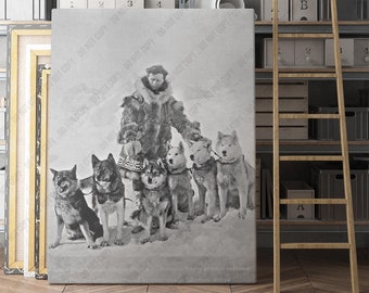 Balto Siberian Husky Dog - Togo Leonhard Seppala With Dogs | Canvas Wall Art | Iconic Posters Prints Paintings Photos Home Decor