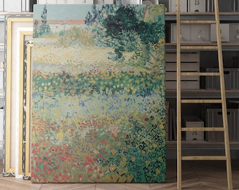Garden In Bloom At Arles (1888) by Vincent van Gogh | Canvas Wall Art Print | Iconic Posters Prints Paintings Photos Home Decor