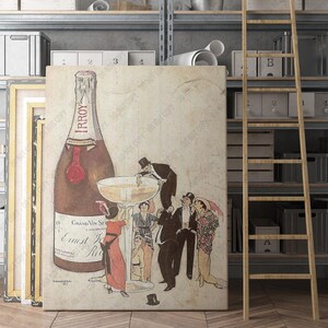 Póster publicitario Vintage de fiesta de champán, impresión artística de pared en lienzo, carteles icónicos, impresiones, fotos, decoración del hogar