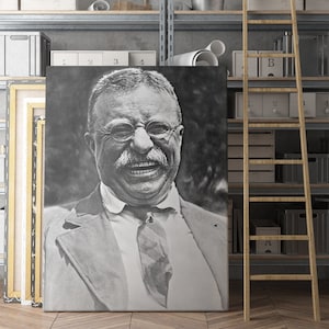 Teddy Roosevelt Portrait 1900s | Canvas Wall Art | Iconic Posters Prints Paintings Photos Home Decor