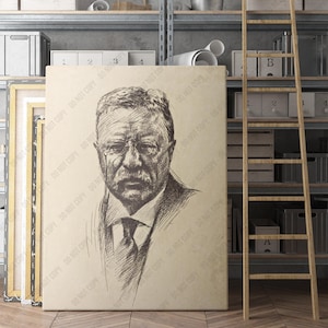 Theodore Teddy Roosevelt Bust Portrait 1919 | Canvas Wall Art | Iconic Posters Prints Paintings Photos Home Decor