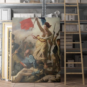 Liberty Leading The People by Eugène Delacroix | Canvas Wall Art Print | Iconic Posters Prints Paintings Photos Home Decor