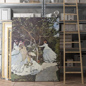 Women in the Garden (1866) by Claude Monet | Canvas Wall Art Print | Iconic Posters Prints Paintings Photos Home Decor