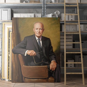 Dwight D. Eisenhower Portrait | Canvas Wall Art | Iconic Posters Prints Paintings Photos Home Decor
