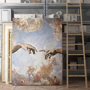 The Hands of God and Adam Canvas Wall Art Print | Iconic Posters Prints Paintings Photos Home Decor