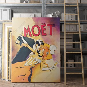 Moet-Póster publicitario Vintage de champán, impresión artística de pared en lienzo, carteles icónicos, impresiones, pinturas, fotos, decoración del hogar