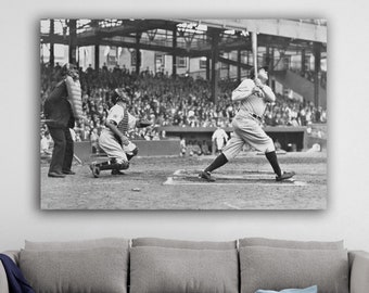 Babe Ruth Home Run | Canvas Wall Art | Iconic Posters Prints Paintings Photos Home Decor