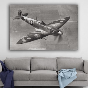 Spitfire Airplane | Canvas Wall Art Print | Iconic Posters Prints Paintings Photos Home Decor