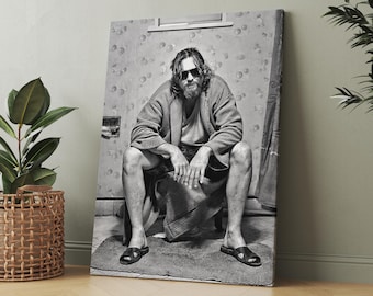 The Big Lebowski Bathroom Toilet Scene | Canvas Wall Art Print | Iconic Posters Prints Paintings Photos Home Decor