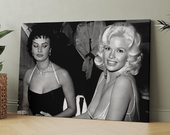 Sophia Loren Jayne Mansfield Side Eye | Canvas Wall Art Print | Iconic Posters Prints Paintings Photos Home Decor