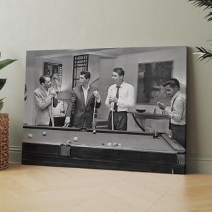 The Rat Pack Playing Pool Canvas Wall Art Print | Iconic Posters Prints Paintings Photos Home Decor