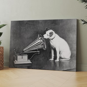 Nipper the Dog Listening to a Phonograph 1898 | Canvas Wall Art | Iconic Posters Prints Paintings Photos Home Decor