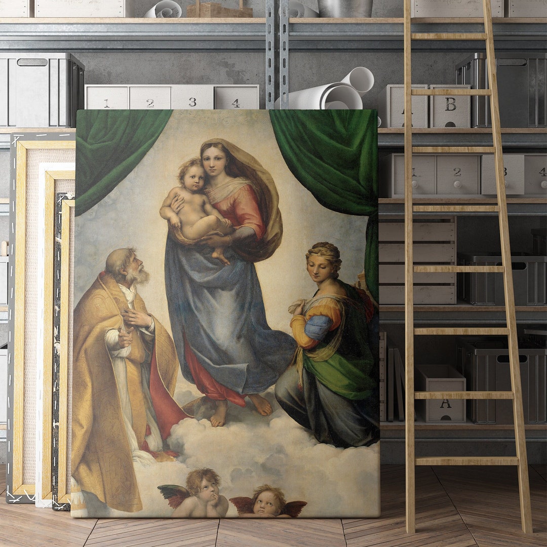 The Sistine Madonna Canvas Wall Art Print | Iconic Posters Prints ...