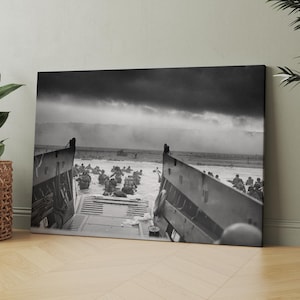 Into The Jaws of Death D-Day World War Two | Canvas Wall Art | Iconic Posters Prints Paintings Photos Home Decor