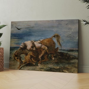 Mazeppa on the Dying Horse (1824) by Eugène Delacroix | Canvas Wall Art Print | Iconic Posters Prints Paintings Photos Home Decor