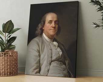 Benjamin Franklin Portrait | Canvas Wall Art | Iconic Posters Prints Paintings Photos Home Decor