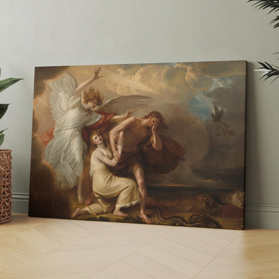 The Expulsion of Adam and Eve From Paradise by Benjamin West Canvas ...