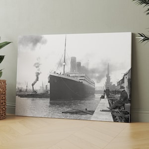 The Titanic at Port | Canvas Wall Art Print | Iconic Posters Prints Paintings Photos Home Decor