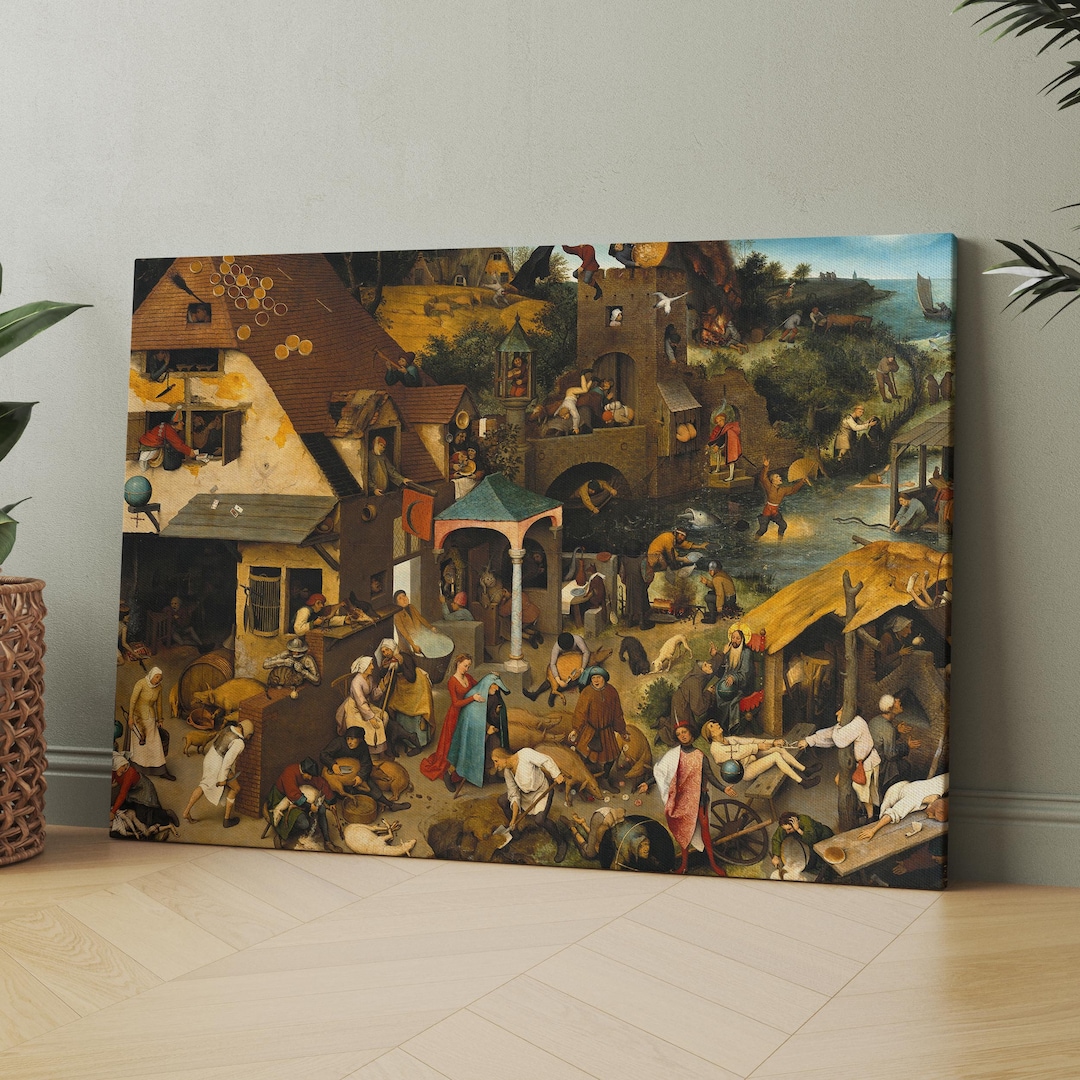 Netherlandish Proverbs by Pieter Bruegel the Elder Canvas Wall Art ...