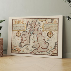 John Speede&#39;s British Isle Map (1770) | Canvas Wall Art Print | Iconic Posters Prints Paintings Photos Home Decor