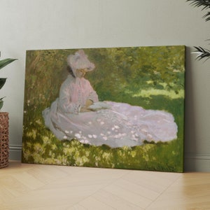Springtime (1872) by Claude Monet | Canvas Wall Art Print | Iconic Posters Prints Paintings Photos Home Decor