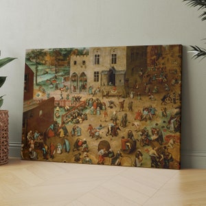 Children&#39;s Games (1560) by Pieter Bruegel the Elder | Canvas Wall Art Print | Iconic Posters Prints Paintings Photos Home Decor