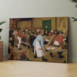 Peasant Wedding by Pieter Bruegel the Elder | Canvas Wall Art Print | Iconic Posters Prints Paintings Photos Home Decor