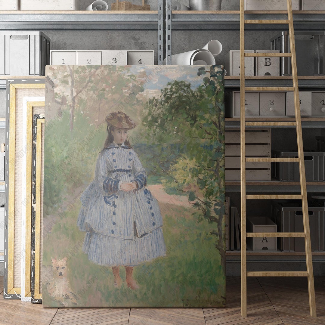 Girl With Dog (1873) by Claude Monet | Canvas Wall Art Print | Iconic ...
