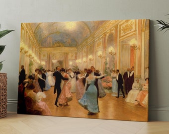 The Ball, One Elegant Evening (1890) Victor Gabriel Gilbert | Canvas Wall Art Print | Iconic Posters Prints Paintings Photos Home Decor