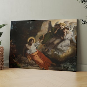 Christ in the Garden of Olives by Eugène Delacroix | Canvas Wall Art Print | Iconic Posters Prints Paintings Photos Home Decor