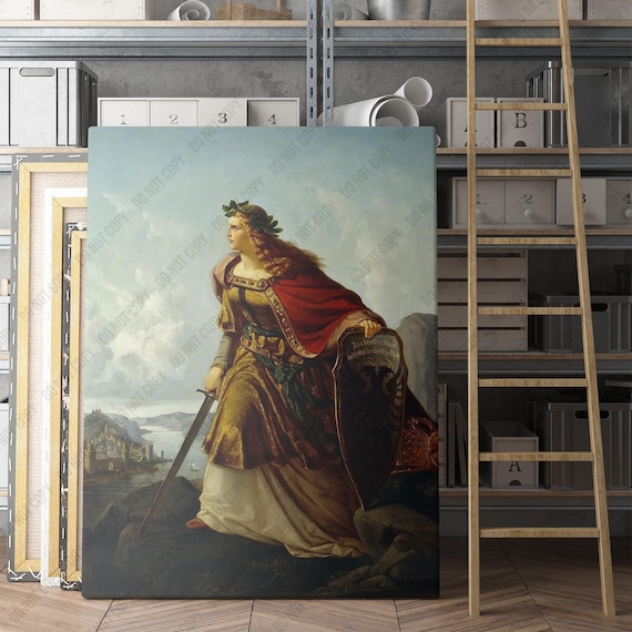 Germania on Watch on the Rhine (1860) by Lorenz Clasen | Canvas
