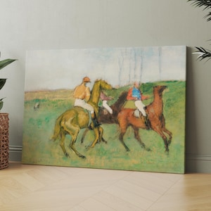 Jockeys and Race Horses (1890–1895) Edgar Degas | Canvas Wall Art Print | Iconic Posters Prints Paintings Photos Home Decor