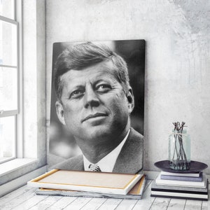 John F Kennedy (JFK) Portrait | Canvas Wall Art | Iconic Posters Prints Paintings Photos Home Decor